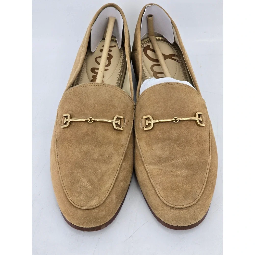 Sam Edelman Loraine Loafers Womens 8.5M Tan Suede Bit Detail -Good